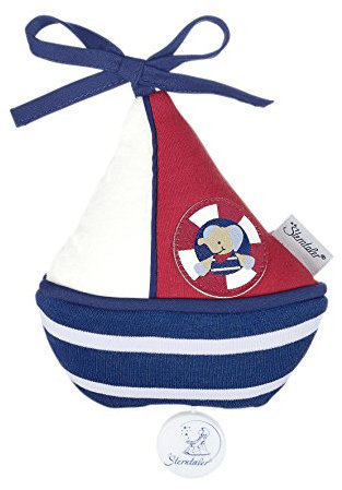 Sterntaler Spieluhr, Kuschel-Schiff, Integriertes Spielwerk, Größe: S, Blau/Weiß/Rot