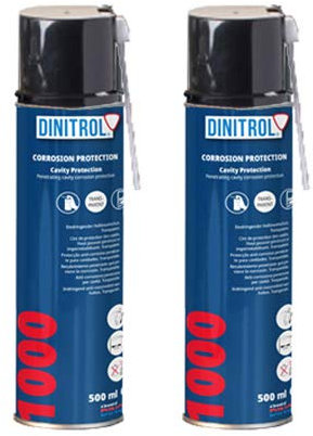 2 x Dinitrol 1000 clair cavité Cire 500 ml Aérosol