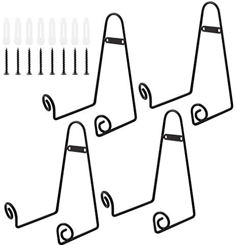 Mocoum 4 Stück Wandhalterung Platte Display Ständer, mittlere Wand Staffelei Halter Platte Aufhänger Vertikale Platte Ständer Halter, Kunst (Kreis, 20.3 cm)