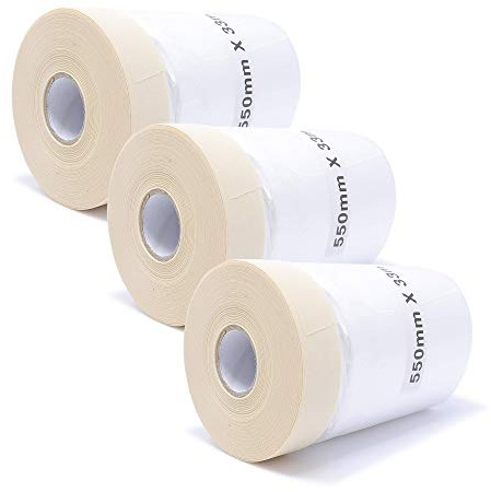 gws Maler-Abdeckfolie mit Krepp-Klebeband 3 Rollen Faltmasker für Maler- & Gipserarbeiten Maskerband in Profi Qualität je Rolle 550 mm x 33 m