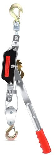 2T/4T Manual Winch Hauling Gear Winch Puller Hand Rope Winch Dual Gear Double Hook Power Puller Portable Heavy Pull Manual Winch for Trailer(2T)