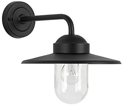 KS Verlichting Hoflampe Gusto - Wandleuchte im Landhausstil, Für Hof & Garten - Pulverbeschichtetes Aluminium, handgemacht - Für Halogen & LED - Max. 60W, Schwarz
