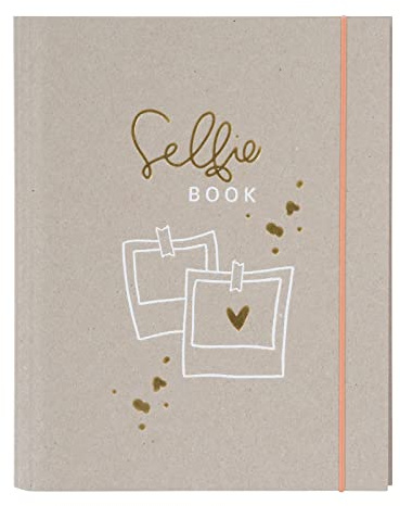 goldbuch 63 003 - Foto Notizbuch That`s me Selfie mit 50 Seiten dotted, Papier 170 g/m², 2 illustrierte Seiten und 2-Ringmechanik, Notizheft Ringbuch mit Gold- und Weißprägung, ca. 18,5x23x3 cm