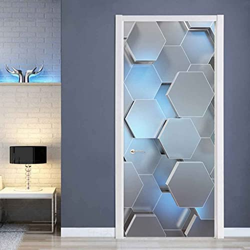 3D Geometria Del Rombo Tecnologico Adesivi Per Porte Adesivi Autoadesivi Per Porte Poster Per Porte Carta Da Parati Per Porte Murales Per Porte Door Art Foto Per Porte 77 X 200 Cm Per Soggiorno Camer