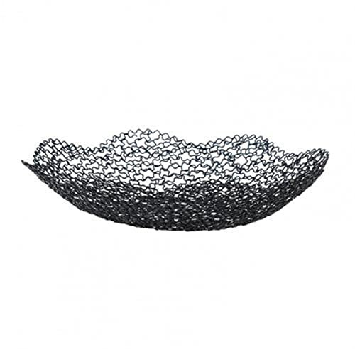 OQHAIR Plateau de Garniture Assiette de Fruits à Ventilation Creuse en Assiette de Fruits en Fer (Couleur : Noir)