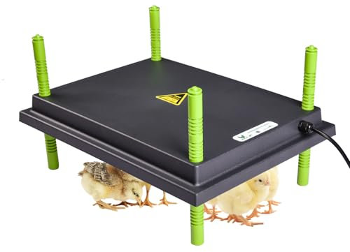heninhill Plaque Chauffante Poussin 25x30cm, Plaque Electrique Lampe Chauffante Réglable en Hauteur pour Poulets Canards Volailles (Noir)