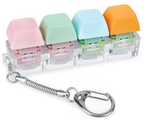 Byhoo Keyboard Fidget,3 Kinds of Touch Keyboard Fidget Toy,Color Fidget Keyboard,Linear Clicky Keychain,Keyboard Clicker Fidget to Relieve Stress