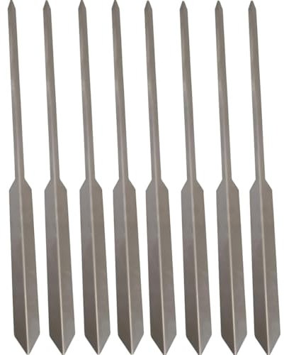 Confezione da 8 spiedini espeto in acciaio inox 50 cm Avalon - Spiedino per carne, verdure, pesce (Sardina, spigolo) barbecue e griglia - resistente e durevole per arrosti perfetti