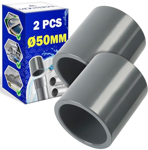 2x Racor Ø 50 mm en PVC con Rosca Hembra para Conectar Tubería de Presión | MONTERAL