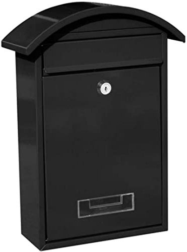 Wall-Mount Mailbox Classic Wall Mounted Mailbox Postbox Outdoor Weatherproof Letterbox Parcel Drop Box Front Door Lockable Safe Secure Mail Post Letter Box-Black A (Black) (Black)
