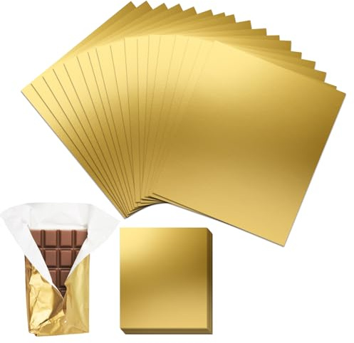 Schokoladen Verpackung Goldene Alufolie, Folie Papier Wrapper, 100Pcs 19 X 16cm Folie Papier Wrapper Goldene Aluminiumfolie Schokolade Verpackungen Bonbonpapier Aus Folie, Schokoladenverpackung