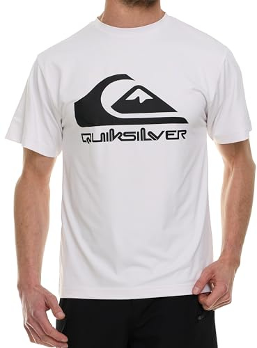 Quiksilver Rash Guard for Men UPF 50+ Big and Tall Swim Long & Short Sleeve Shirt White