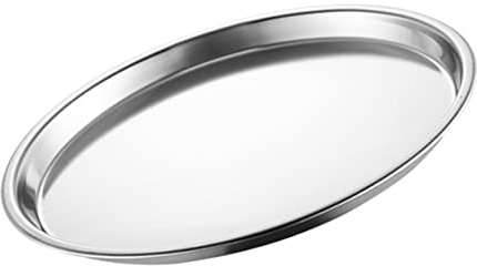 MUCKLILY Plat En Acier Inoxydable 18 Cm, Assiette à Plat Froid Résistante, Solide, Pour Maison Et Restaurant, Usage Alimentaire Polyvalent, Plateau à Grignoter Compact