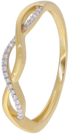 GLIZZ Damenring 333 Gold (8 Karat) Zirkonia-Ring GL8764 | traumhaftes Schmuckstück für Frauen, zauberhaftes Accessoire