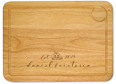 Personalised New Home 1 Engraved Large Wooden Chopping Board Cheese Board Serving Board Cutting Novelty Gift Birthday Christmas Housewarming Wedding
