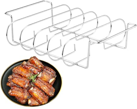 Porte côtière durable BBQ - support de cuisson en acier au carbone, supports portatifs | Porte de viande antiadhésive, outil de torréfaction de côtelettes portatives de grille pour