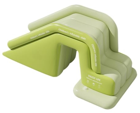Toboggan Gonflable, Toboggan Aquatique, Stable, Puissant, Portable, en PVC, pour L'été, Le Jardin, La Famille, L'extérieur, L'intérieur et, Vert