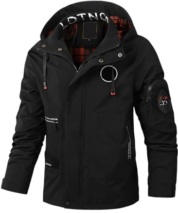 Vhersily Giacca da Uomo Impermeabili Giacche Antivento Cappotti Outdoor Sportiva Slim Fit Leggera Antipioggia Autunno Felpa con Cappuccio e Tasche Giubbotto da Coppia Per Escursionismo, Corsa, Lavoro