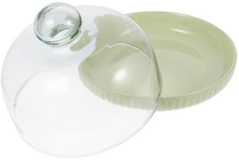 DOITOOL Vassoio Trasparente per Dolci con Campana in Vetro Minimalista per Torte Cupcake e Dessert Alzata Elegante per Presentazioni Raffinate