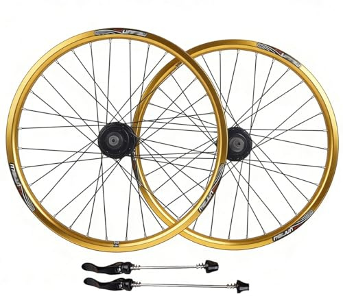 20 406 Juego De Ruedas For Bicicleta BMX Llantas For Bicicleta Freno De Disco 32H Buje Ruedas De Bicicleta De Montaña Rueda Delantera Y Trasera For Cassette De 7-10 Velocidades QR 1710 G(Giallo)
