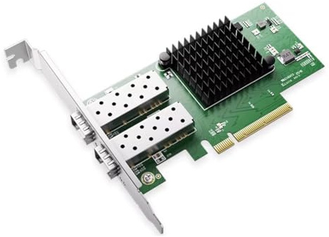 IJSDNVJNDX Tarjeta de Red de Fibra Óptica Gigabit de 10 G, 2 Puertos, Chip X710, Tarjeta de Red Gigabit Ethernet PCI Express para PC.
