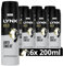 Lynx Gold Anti-Perspirant Aerosol Men's Deodorant Spray with ProScent technology and an oud wood & fresh vanilla scent for 72 hours protection against odour and wetness 6x 200 ml