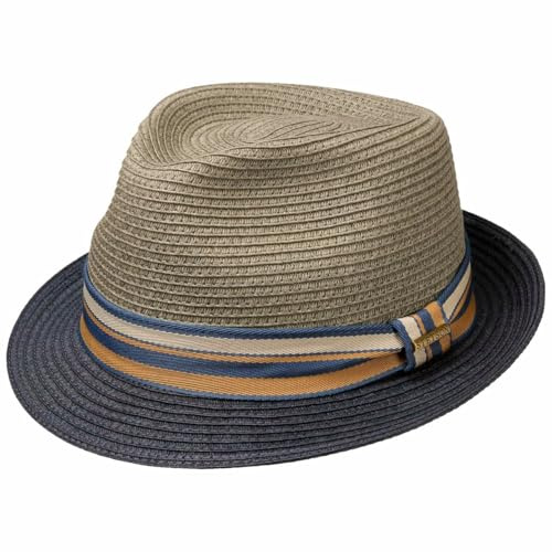 Stetson Licano Chapeau Trilby Paille Toyo Protection UV Unisexe Printemps Ete