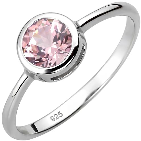 Jobo Damen-Ring aus 925 Sterling Silber mit Rosenquarz