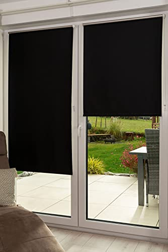 K-Home - Estor Opaco Enrollable (poliéster, 90 x 200 cm), Color Negro