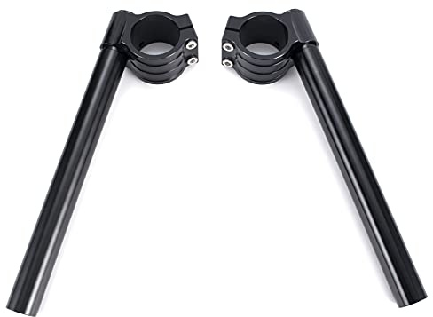 1 handlebar with Φ 41mm Clip-Ons Handlebars replacement Fit for Universal Fork diameter 41mm and bars diameter 1 inch handlebars,Modified Cafe racer Custom Accessories Color Black