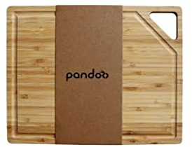 pandoo Bambus Schneidebretter | Schneidebrett Holz, Küchen Gadgets, Holzbrett Küche, Schneidebrett Set, Cutting Board, Servierplatte, Holzbretter, Küchenzubehör, Brettchen | (28 x 22 cm)