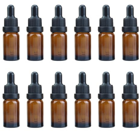 VIVIIHOO Pipettenflasche Braunglas 10ml - 12 Stk. Apothekerflasche mit Dropper-Pipette, nachfüllbar und leckagesicher, perfekt für Flüssigkeiten, Ätherische Öle und Aromatherapie