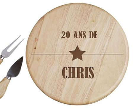 CADEAUX.COM - Set à Fromage pour Homme de 20 ans - Message Personnalisable -