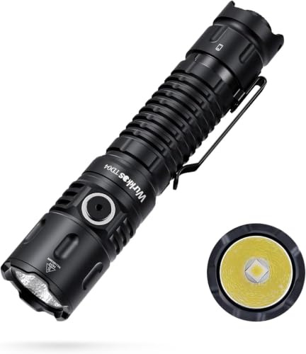 Wurkkos TD04 ficklampor LED superljus uppladdningsbar ficklampa, LED-ficklampa 7 ljuslägen, taktisk ficklampa 3 000 lumen, ficklampa batteridriven USB-C uppladdningsbar ficklampa för hundpromenader