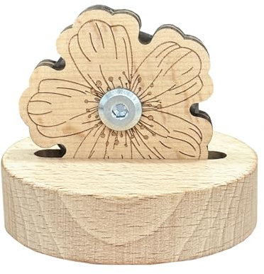 DD-life 5 Cutting Positions Yarn Cutting Tool Flower Thread Cutter Wooden Tabletop Yarn Cutter Wood Thread Cutting Tools Thread Cutter with Anti-Slip Stand for Sweing (Peach Blossom)