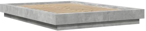 vidaXL Bed Frame without Mattress Concrete Grey 120x190 cm Small Double