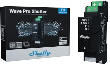 Shelly Wave Pro Shutter | Z-wave-Professioneller DIN-Schienen Smart Jalousien Controller - 16 A pro Kanal | Hausautomation | Z-wave Hub Erforderlich | SmartStart | Leistungsmessung