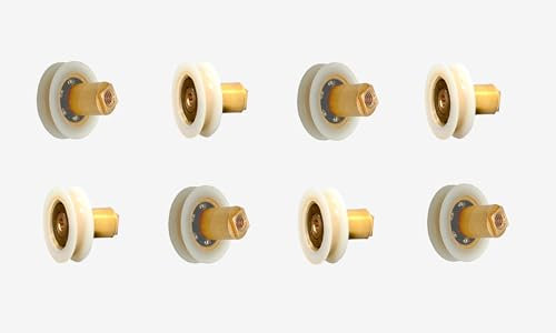 MSGsl - Kit de Rodamientos para Puertas de Mampara Ducha: 8 Unidades Ø 22 x 18 x 6 mm, con Tornillo incluido M4 - Piezas Duraderas para Puertas Correderas de Baños (8)