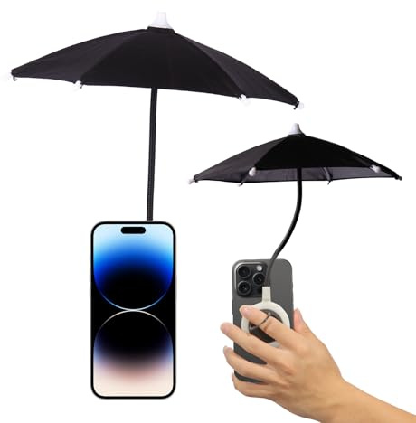CxStarLiCU Magnetic Phone Umbrella For Sun, Umbrella for iPhone 15 14 13 12 Pro Max Plus, Smart Phone Sun Shade Shield with Bendable Design, Against Outdoor Bright Sunlight Anti-Glare Anti-Reflect