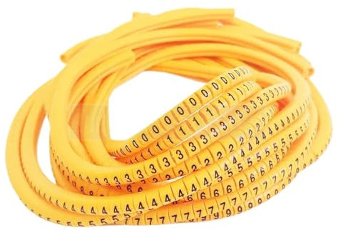 Repere fil electrique Marqueur de câble étiquette marqueur de fil numéro 0 à 9 taille de câble 1.5 mm² mélange de marqueurs de câble en PVC de couleur marqueur d'isolation EC-0 1000 pièces(EC-0-1000PC