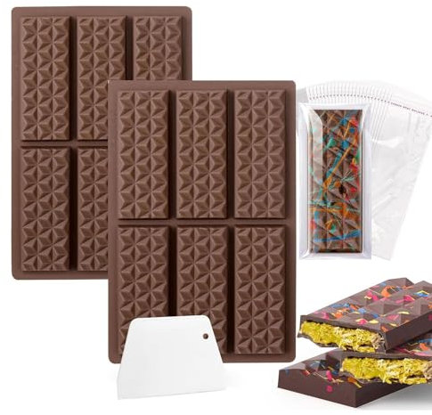Schokoladenform Schokolade | 2 Stück Silikon Schokoladenformen Tief | Schokolade Pistazie Silikonform Schokoladentafel | Chocolate Mold Küchenhelfer | Antihaft Schokolade Form BPA-frei