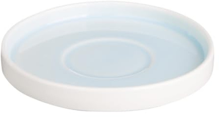 Olympia Fondant Porcelain Saucers 155mm Dishwasher Safe, Aqua (6 Pack) | Prevents heat damage to tabletops while catching spills, styled to fit cappuccino and coffee cups for busy cafes.