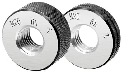 Gewindelehrring 1 SET (1 * GO + 1 * NOGO) 6h Genauigkeit Standard Metrisch Feinzahngewinde Ringlehre M3M3.5M4M5M6M7 Messwerkzeug(M6X0.75-6h T Z)
