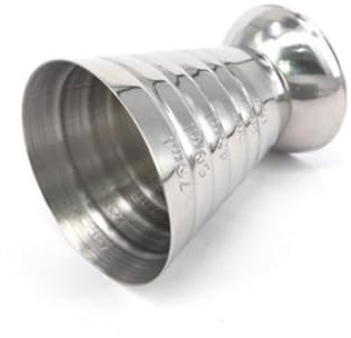 OKUMEYR Vaso Medidor De Barra Jigger Acero Inoxidable 75 Ml Doble Escala Onzas y Mililitros Para Coctelería Profesional Uso Barra
