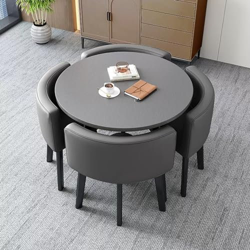 Modernes Büro Konferenztisch und Stuhl Set Quadratisch/Rund Besprechungstisch mit Stühlen Ideal für Büro Esszimmer Wohnzimmer Business Verhandlungstisch Set