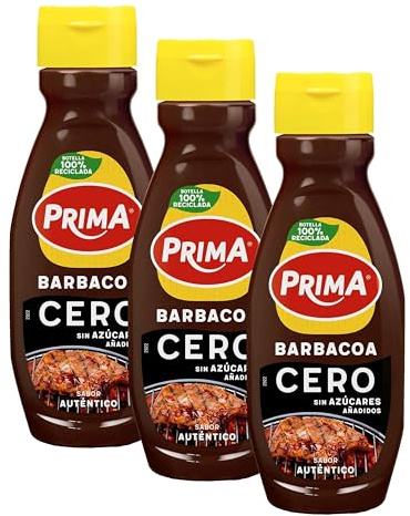 Prima Salsa barbacoa sin azúcares añadidos. 510 g (Paquete de 3)