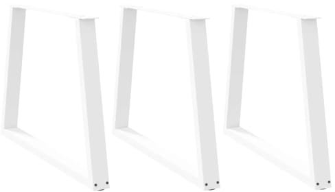 vidaXL Esstischbeine V-Form 3 Stück Weiß 100x(72-73,3) cm Stahl
