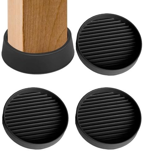Bdfgh 4Pcs Rubber Castor Cups 2'', Carpet Protector Cups Rubber Feet Non Slip Furniture Pads, Anti-Slip Furniture Coasters Protector Cups Stoppers for Carpet Sofa Feet, Protectors for Wooden Floors