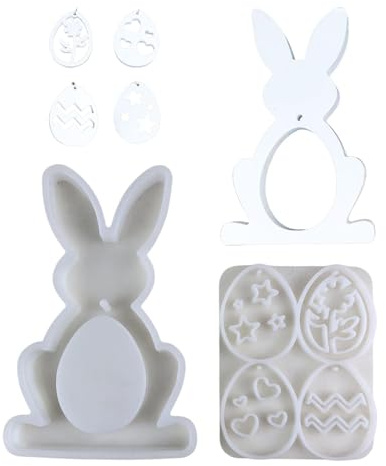 Moldes para huevos de Pascua para resina epoxi, molde de silicona para huevos de Pascua, Molde Antiadherente para Adorno de Huevos de Pascua, Suministros creativos para vacaciones, moldes de decoració