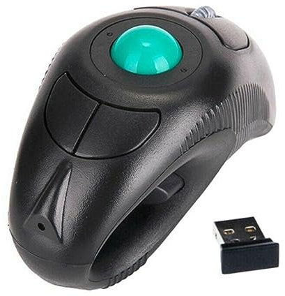 Quystetes Mouse Wireless Wireless 2.4G, Trackball Ergonomico, Mouse USB con Dito, Mouse Trackball per Laptop